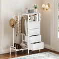 thumbnail image 4 of Homeiju Dresser with Hanging Rack, Reversible Dresser for Bedroom with 4 Drawers & Coat Rack & Side Pockets, Chest of Drawers with Clothes Rack, Kids Dressers for Bedroom, White, 4 of 9
