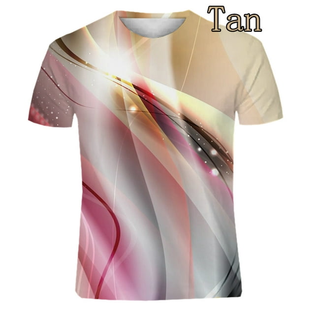 2024 Personalized Features Trendy Fashion Gradient Color Men's Printed T-shirt Simple and Versatile Street Style Short Sleeve