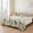 thumbnail image 2 of Queen Quilt Set 90''x96'', Colorful Flowers Lightweight Bedspread Coverlet Set with 2 Pillow Shams, Spring Botanical Wild Florals Herbs Breathable All Season Quilt Bedding for Bedroom/Guest Room, 2 of 9