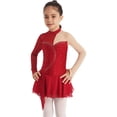 thumbnail image 3 of inhzoy Kids Girls Long Sleeve Rhinestone Figure Ice Skating Dress Red 12, 3 of 7