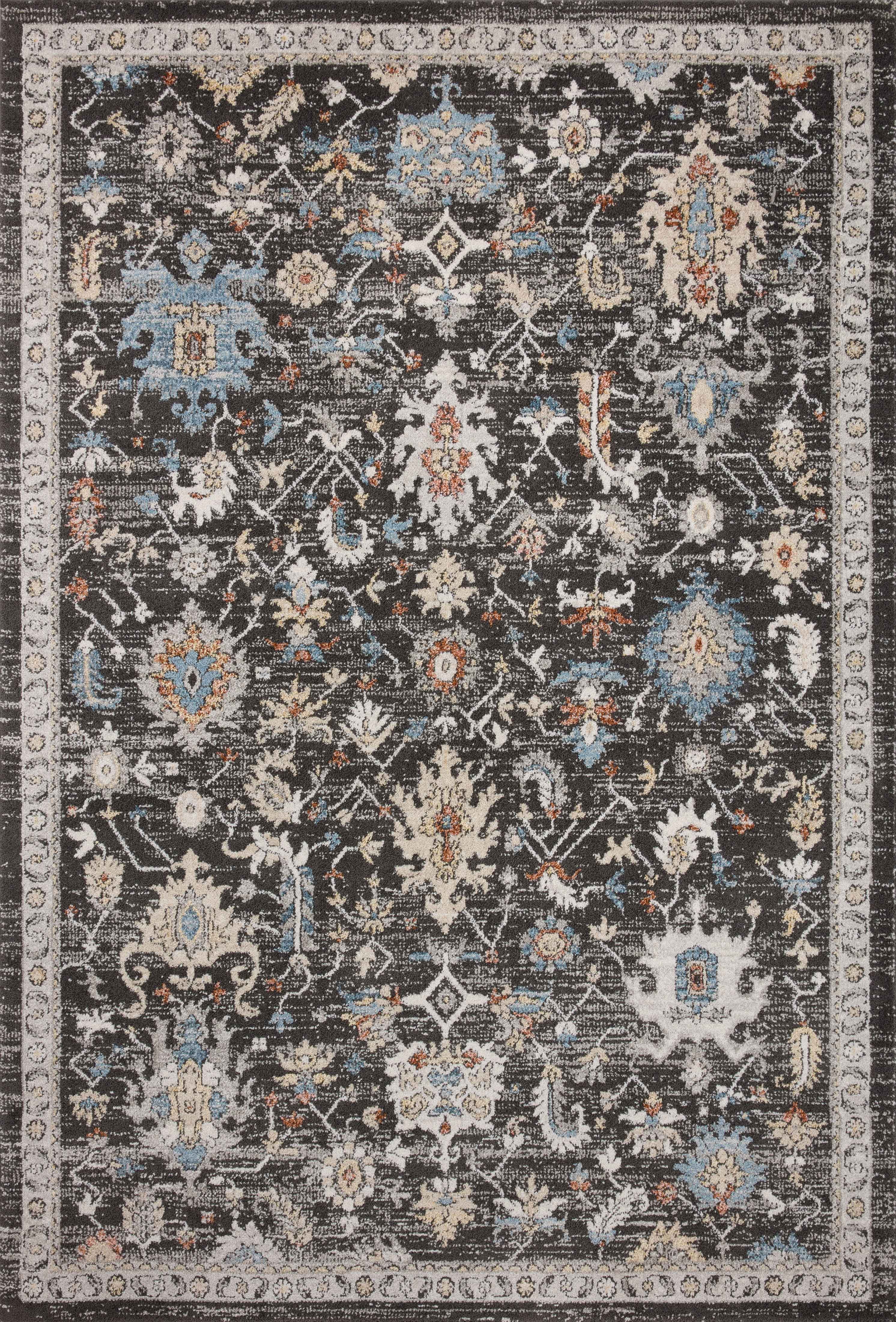 Loloi Odette Charcoal / Multi 18" x 18" Sample Rug