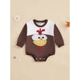 thumbnail image 2 of Suealasg Thanksgiving Baby Girls Boys Romper Long Sleeve Turkey Print Bodysuits 6 12 18 24 Months Newborn Spring Autumn Jumpsuits, 2 of 8