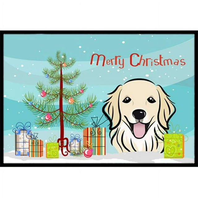 Carolines Treasures BB1577JMAT Christmas Tree & Golden Retriever Tapis Intérieur Ou Extérieur - 24 x 36