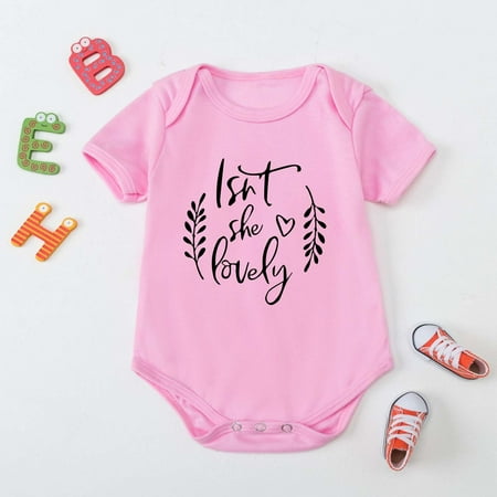 

Leutsin Baby Girls Romper Toddler Baby Girls Boys Short-sleeve Print Romper Comfortable Fart Clothes