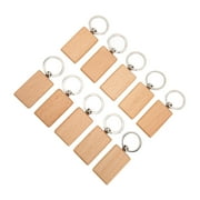 Dioche 10Pcs Blank Wooden Keychain Smooth  Sturdy Lightweight Uniform Size Unfinished Wood Keychain,Blank Wooden Keychain,Unfinished Wood Keychain