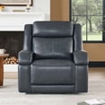 thumbnail image 4 of ReNest Dual Motor Power Lift Recliner with Massage and Heat, Top-Grain Leather, USB and Type-C Charging，Navy, 4 of 24