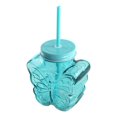 thumbnail image 2 of Vaso Prichos con Popote con Diseño de Mariposa de Vidrio Varios Modelos 1 Pieza Multicolor, 2 of 4