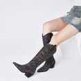 thumbnail image 4 of Rhinestone Cowbooy Boots for Women Sparkly Western Cowgirl Boot Wide Calf Pointed Toe Pull on Knee High Boots Western Booties, 4 of 5