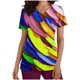 thumbnail image 1 of Vestido Corto para las Mujeres con Cuello en V Imprimir Manga Corta Bolsillo Enfermera Top, Poliéster Ligero para el Hogar Diario Y Desgaste Casual, 1 of 1