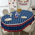 thumbnail image 2 of Fourth of July Oval Tablecloth Memorial Day Patriotic Table Cloth American Flag, Stars Table Cloths for Indoor and Outdoor Kitchen Dining-60 x84, 2 of 6