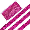 thumbnail image 1 of Plastic & Polyester Paillette Beads Sequins Beads Ornament Accessories 2 Rows Paillette Roll Flat Round Hot Pink 15mm 13m/pc, 1 of 6