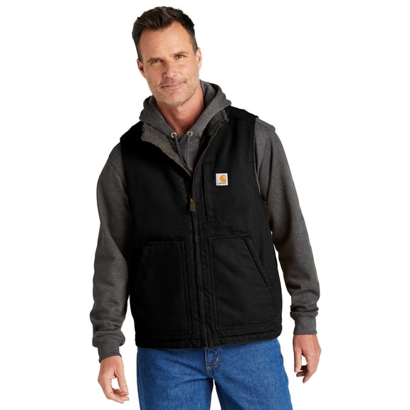 Carhartt Men's Washed Duck Sherpa-Lined Mockneck Vest