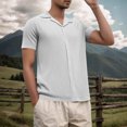 thumbnail image 2 of Clean Golf T-Shirts for Mens Plain Basic Tee Shirts Knitted Stripe Tops Ultra Soft Quick Dry Tunic Blouses Collared Short Sleeve Shirts Front Button Tees Shirts Workout Running Gym Blouse, 2 of 7
