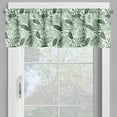 thumbnail image 2 of Ambesonne Tropical Valance Pack of 2, Jungle Leaves Rainforest, 54"X18", Hunter Green and White, 2 of 5