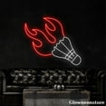 thumbnail image 3 of Glowneon Fire Badminton Neon Sign, Badminton Led Sign, Badminton Sign, Badminton Club Decor, 3 of 5