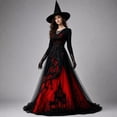 thumbnail image 3 of Witch Gothic Renaissance Dress for Women, Victorian Medieval Cosplay Costume, Vintage Halloween Dress for Cosplay Party, 3 of 7