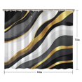 thumbnail image 5 of Black White Gold Wave Marble Shower Curtain 84"x72" ,Bathroom Decorative Shower Curtains Set with 12 Hooks,Modern Waterproof Washable Shower Curtain, 5 of 6