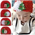thumbnail image 3 of Odeerbi Toddler Headbands Baby Boys Girls Cute Flower Headbands Children Christmas Tree Santa Claus Knitting Headdress Hair Band Hair Accessories Green, 3 of 5