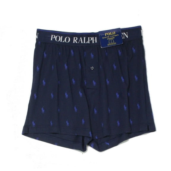 Polo Ralph Lauren Mens Underwear Boxer Shorts Knit Print   Blue XL