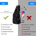 thumbnail image 3 of Mochila Bandolera Seoky Rop de Nailon Resistente al Agua con Puerto USB Color Negro Tamaño Pequeño, 3 of 6