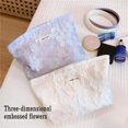 thumbnail image 2 of Bolsa de maquillaje STARDW Aesthetic Floral para mujeres y niñas, color blanco, 2 of 6