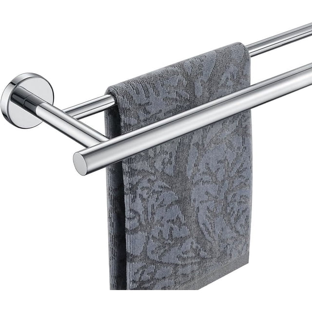 Double Towel Bar Matte Stainless Steel Bath Towel Rack for Bathroom Towel Holder Wall Mount Total Length TBLPB