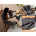 thumbnail image 5 of AMERLIFE Chair Set Chair with High Wingback, Grey Reading Armchair, Comfy Corduroy Chair Set of 3, 5 of 5