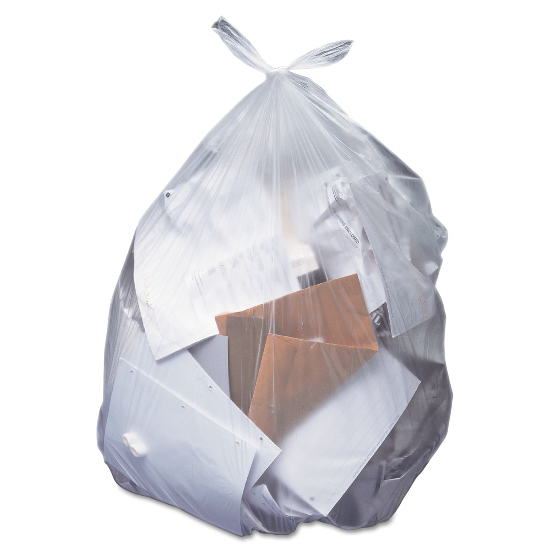 200 count Rollpak MX-434830C trash bag can liner 55 gallon 43" x 48" Clear 
