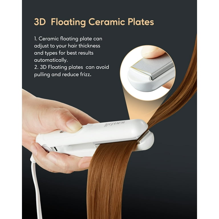 Wavytalk Mini Flat Iron 0.7 Inch Ceramic Mini Hair Straightener Small Flat Irons for Short Hair Curls Bangs Travel Friendly White Walmart