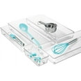 thumbnail image 4 of iDesign Linus Plastic Kitchen Drawer Organizer for Silverware, Spatulas, Cutlery, Gadgets, Office Supplies, Cosmetics, 6" x 15" x 2" - Clear, 4 of 7