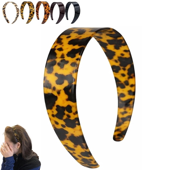 Thick Tortoise Shell Headband with Teeth for Women, 2026 New 1.5in No Slip Wide Retro Plastic Headbands, for Girls (Dark Tortoiseshell)