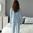 thumbnail image 7 of BONIXOOM Family Christmas Pajamas Christmas Pajamas For Women Loungewear None Long Sleeve Solid Sleepwear Sets Sky Blue L, 7 of 7