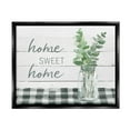 thumbnail image 3 of Stupell Industries Sweet Home Country Tartan Botanical Leaves Vase Graphic Art Jet Black Floating Framed Canvas Print Wall Art, Design by Carol Robinson, 3 of 5