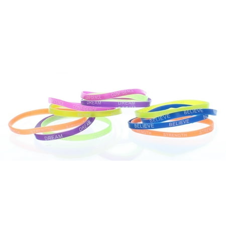 thin inspirational bracelets rubber jewelry pieces sayings imported origin country usa express fun walmart