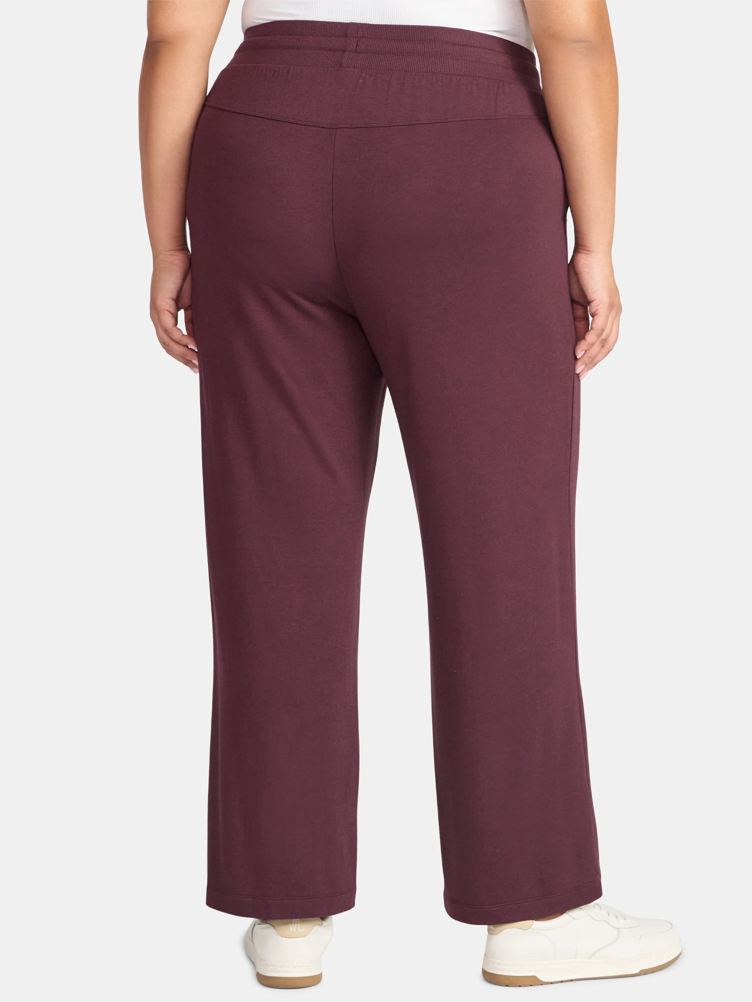 Terra & Sky Women's Plus Size Knit Wide Leg Pants, 28" Inseam, Sizes 0X-5X