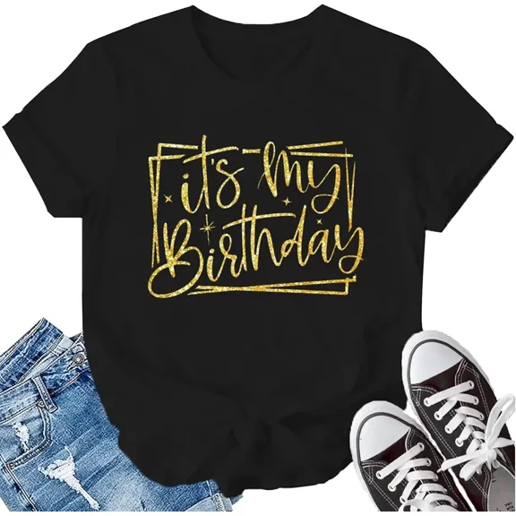 LBP Birthday Shirts for Women - It's My Birthday T-Shirt, Crew Shirt, Happy Birthday Tee Tops