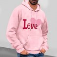thumbnail image 2 of YOIAVAIOY Valentines Hoodies for Men Y2k Valentine's Heart Love Print Pullover Long Sleeve Gift Tops Pink XXL, 2 of 5