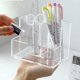 thumbnail image 1 of Portalápices de escritorio de acrílico transparente, caja de notas de gran capacidad, estante de almacenamiento para escritorio de oficina, caja de ajuste, 1 of 6
