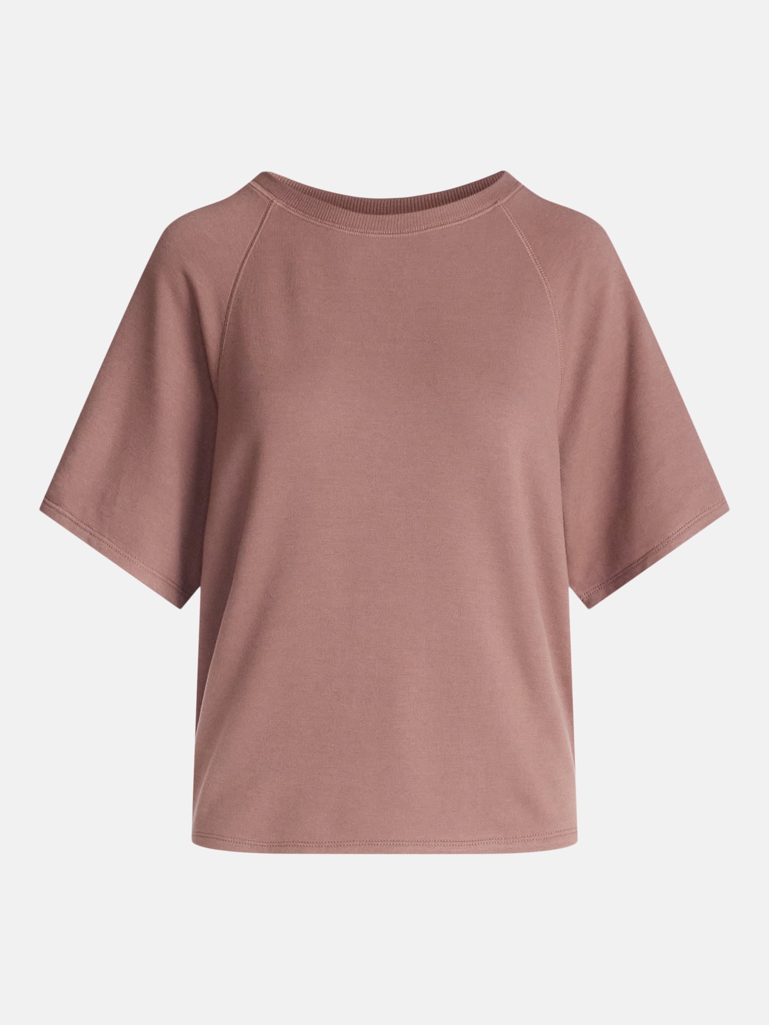 Joyspun Women's French Terry Knit Sleep Top with Short Sleeves, Sizes XS-3X