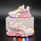 thumbnail image 2 of Disney niños dibujos animados Frozen princesa Elsa trenzado suave niña zapatos casuales niña estudiante deportes zapatos LED luz Shoes31-Insole 19,0 cm Gao Jinjia LED, 2 of 2