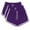 Purple, variant on WIZUTIZ Summer Shorts for Women Comfy Casual Slimming Swim Dolphin Shorts 3 Packs Spandex Elastic Mid Rise Split Drawstring Swimwear Sunflowers Print Swim Shorts for Lady Work Black