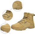 thumbnail image 5 of Men Ankle Boots Fashionable New Pattern Simple Solid Color Thick Sole Outdoor Hiking Lace Up Mens Dress Shoes Boot, 5 of 10