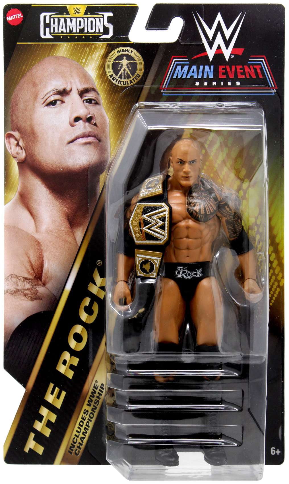 WWE The Rock Main Event Champions 5 Toy Wrestling Action Figure