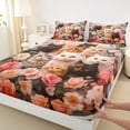 thumbnail image 3 of Castle Fairy Cartoon Floral Cats Twin Sheet Sets for Kids Children,Vintage Flowers Bedding, 3 of 7