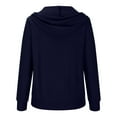 thumbnail image 4 of QLEICOM Women's Striped Casual Hooded Sweater Open Collar Sweater Long Sleeve Lapel Blouses Shirts Tops Dark Blue S, US Size 4, 4 of 7