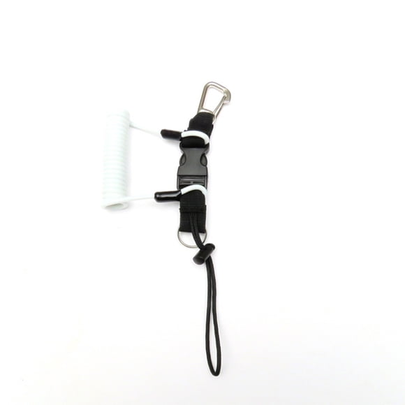 Wosthever Cámara de bobina de buceo, gancho de cuerda de seguridad antipérdida con bobinas en espiral, cordón de natación a la deriva para Deportes acuáticos Blanco
