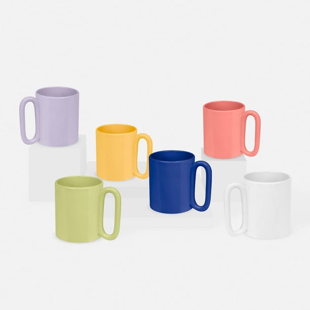 Paquete con 25 piezas de Taza de cerámica con acabado brillante rosa 12 x 9.6 x 8.2
