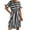 Black, variant on Kaemgyyd Fall Dresses for Women Casual Loose Crew Neck Ruffles Dress Short Sleeve Stripe Printing Flowy a Line Mini Dress