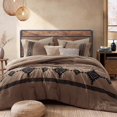 thumbnail image 2 of Set de edredón MaiRêve Embroidery Boho Farmhouse Brown King, 2 of 8