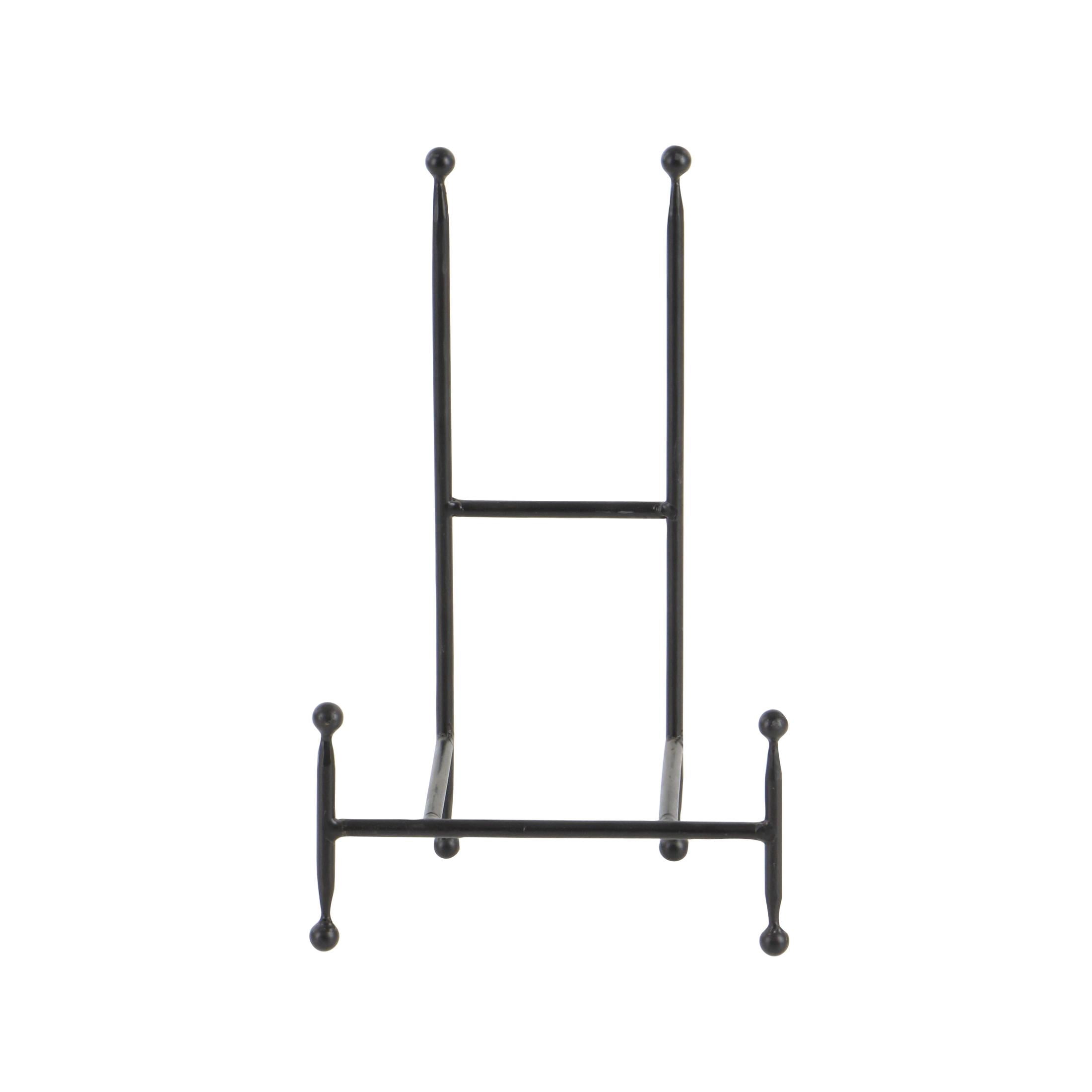 DecMode 14", 12", 10", 9"H Black Metal Tabletop Rectangular Easel with Ball Accents, 4-Pieces